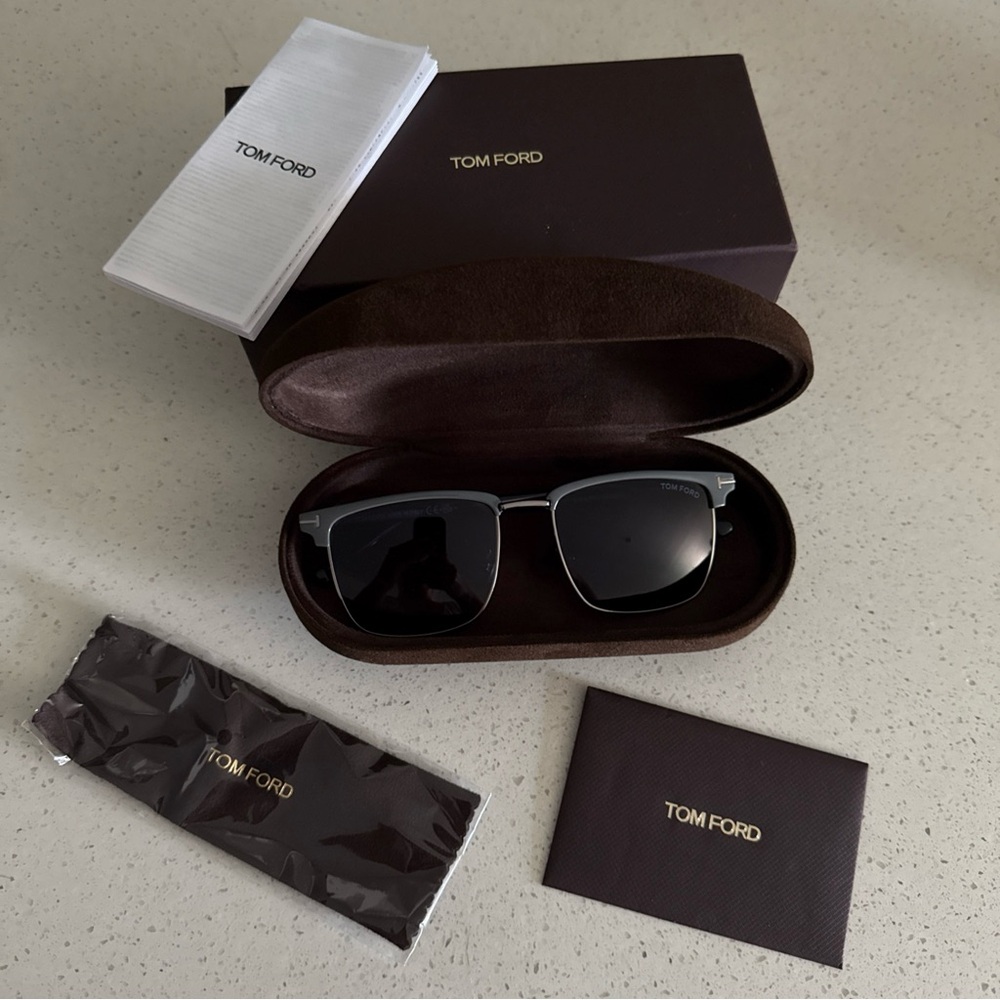 Tom Ford Silver and Black Sunglasses